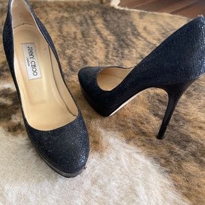 Jimmy Choo black sparkles heels